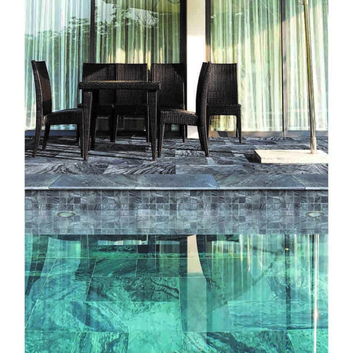 Margelle en ardoise grise