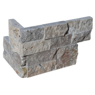 Angle en pierre de parement grise titane