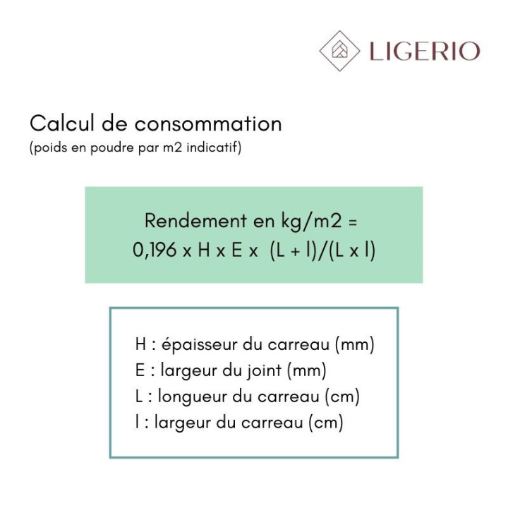 Formule pour calcul quantité de colle nécessaire