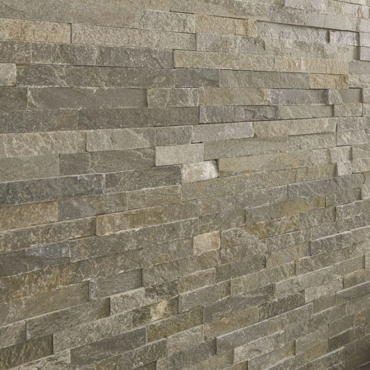 Mur en plaquette de parement slimstone grise