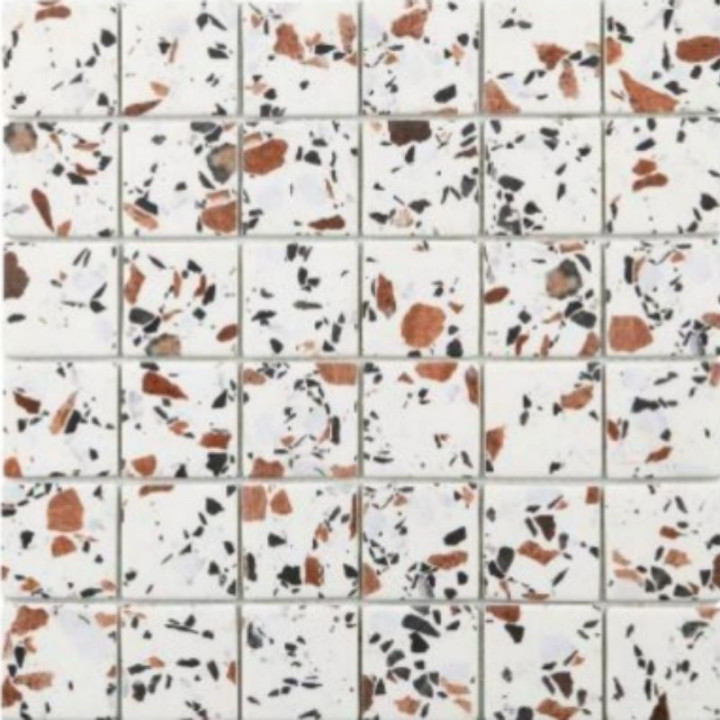 Mosaïque sol & mur effet terrazzo