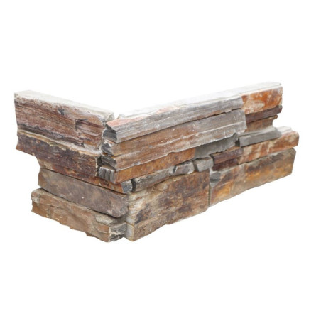 Angle de pierre de parement effet rouillé Isle