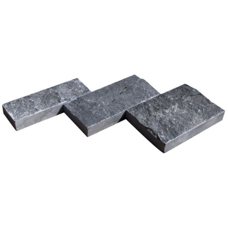 Parement travertin noir face éclatée