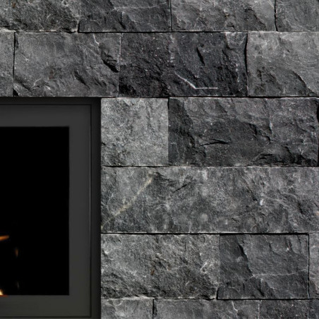 Angle de parement travertin noir face éclatée