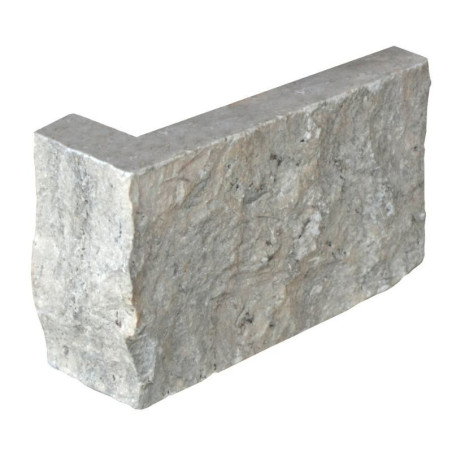 Angle de parement travertin silver face éclatée