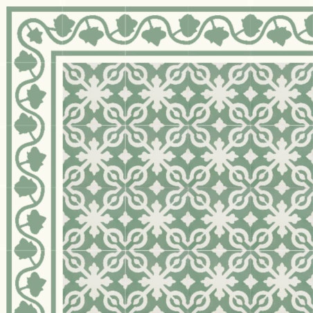 Frise de carreaux de ciment vert de gris