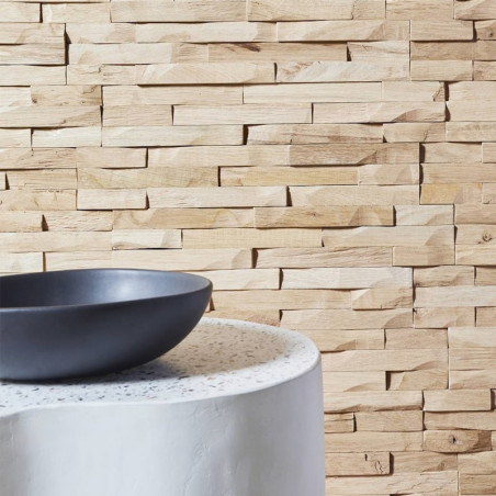 Parement en bois de chêne brut raboté déstructuré