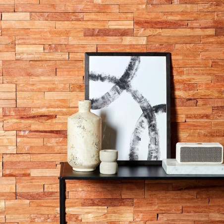 Parement en bois kempas brut