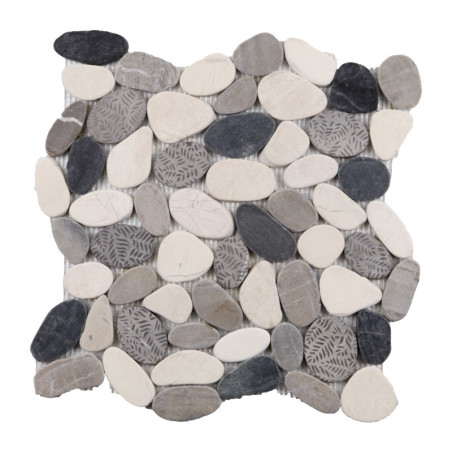 Plaque de galets sur filet en pierre naturelle