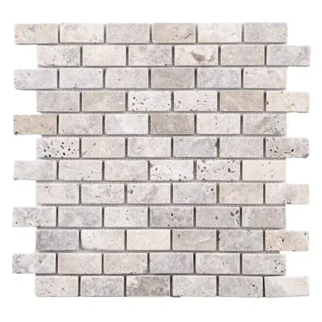 Plaque de mosaïque en travertin premier choix silver gris