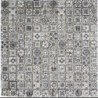 Mosaïque travertin effet carreaux de ciment patchwork blanc gris
