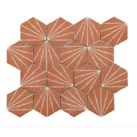 Mosaïque sol & mur effet terracotta
