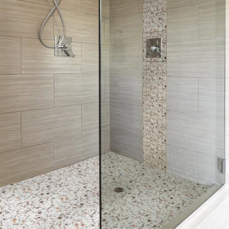 Mosaïque sol & mur effet terrazzo