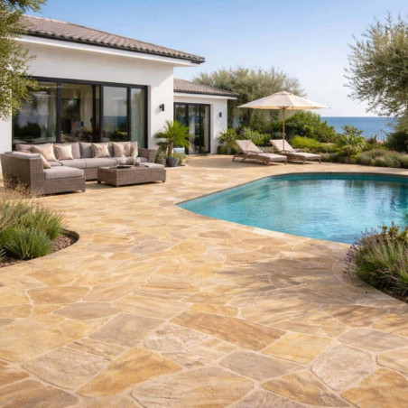 Dallage en Quartzite Amarillo doré