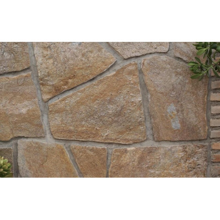 Pierre de parement naturelle en Quartzite Marron Doré