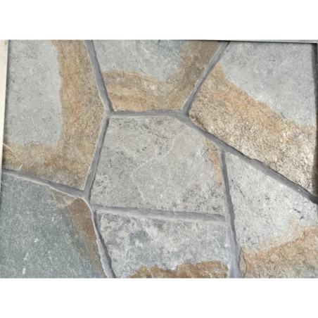 Dallage en Quartzite Argenté Bicolore