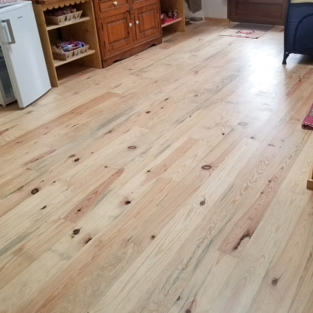 Parquet naturel massif en pin des Landes 23mm