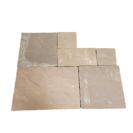 Dallage en grès couleurs panachées