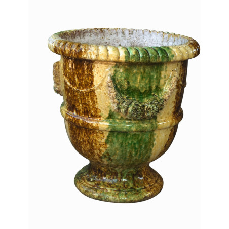 Vase provençal à guirlande vieil email