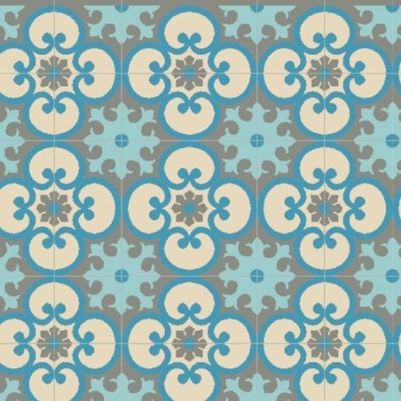 Carreau de ciment Le Touquet - bleu canard