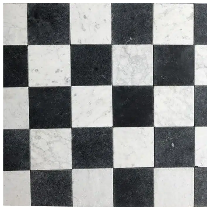 CARRELAGE DAMIER EN petit format MARBRE VIEILLI SABLÉ