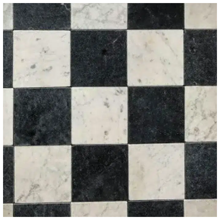 CARRELAGE DAMIER EN MARBRE VIEILLI sablé