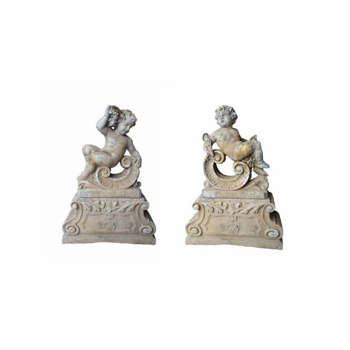 Paire de putti été & automne