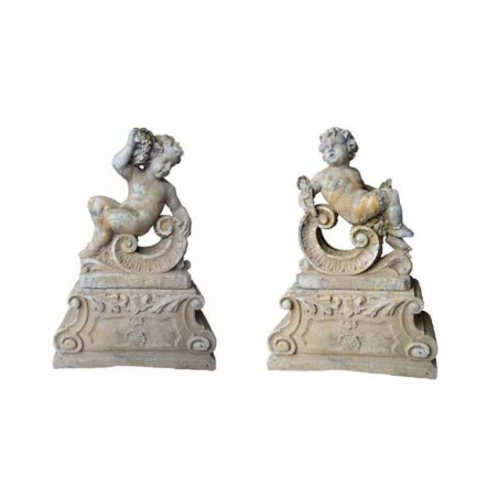 Paire de putti été & automne