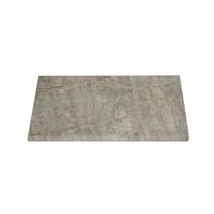 margelle travertin silver gris vu de face