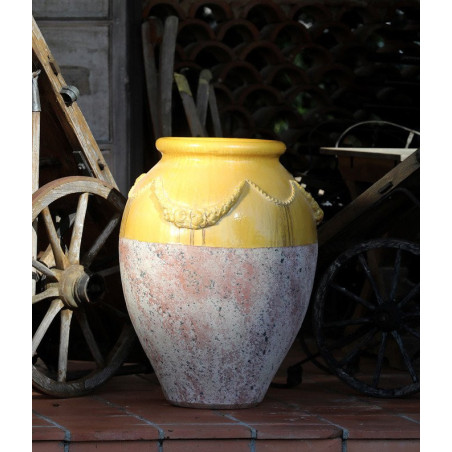 Amphore émaillé à guirlande