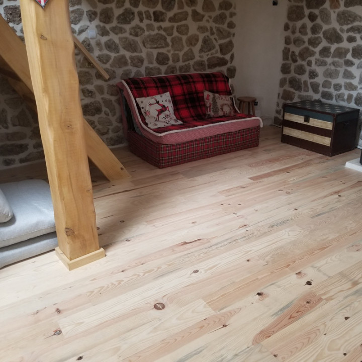 Parquet naturel massif en pin des Landes 23mm