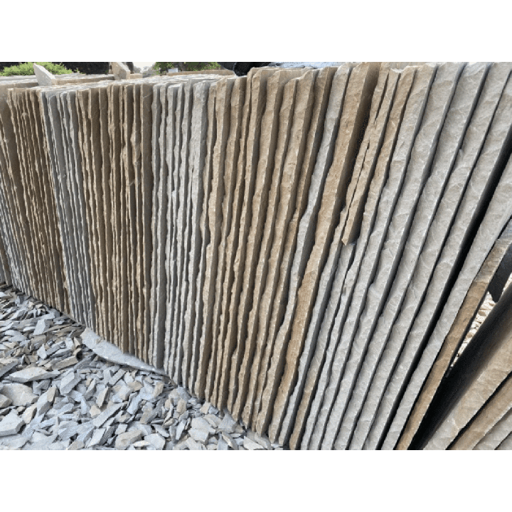 Dallage en grès couleurs panachées