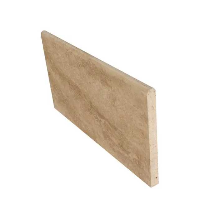 MARGELLE EN TRAVERTIN LIGHT - Bords arrondis de côté