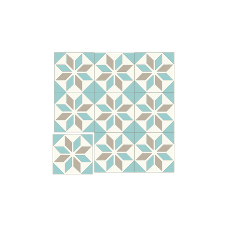 Carreau de ciment vert d'eau Eole