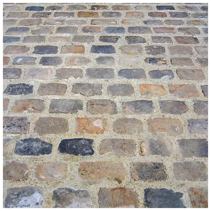 sol en pavés en grés de récupération