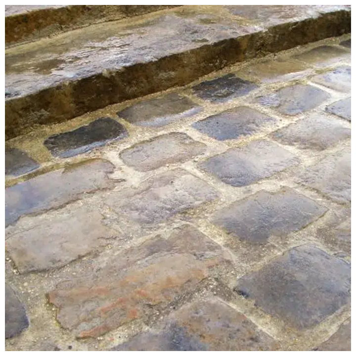 pavé grès récupération en extérieur