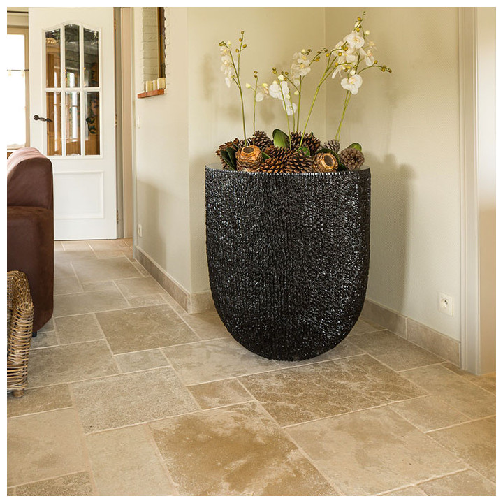 dallage en pierre naturelle amazone dans un salon