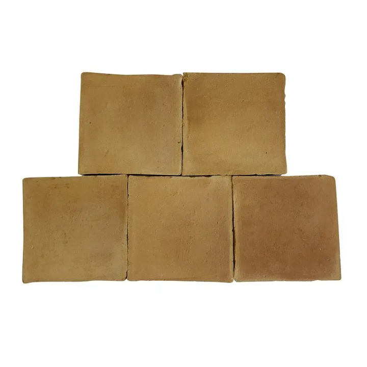 Ensemble de Tomette carrée moulée main rosée 16x16x2 cm