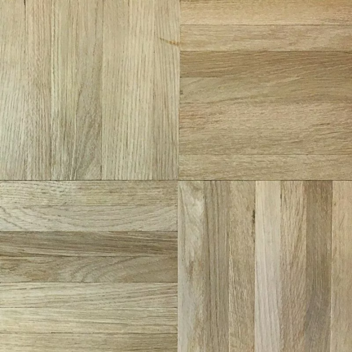 Dalle mosaïque chêne massif vue zoomée