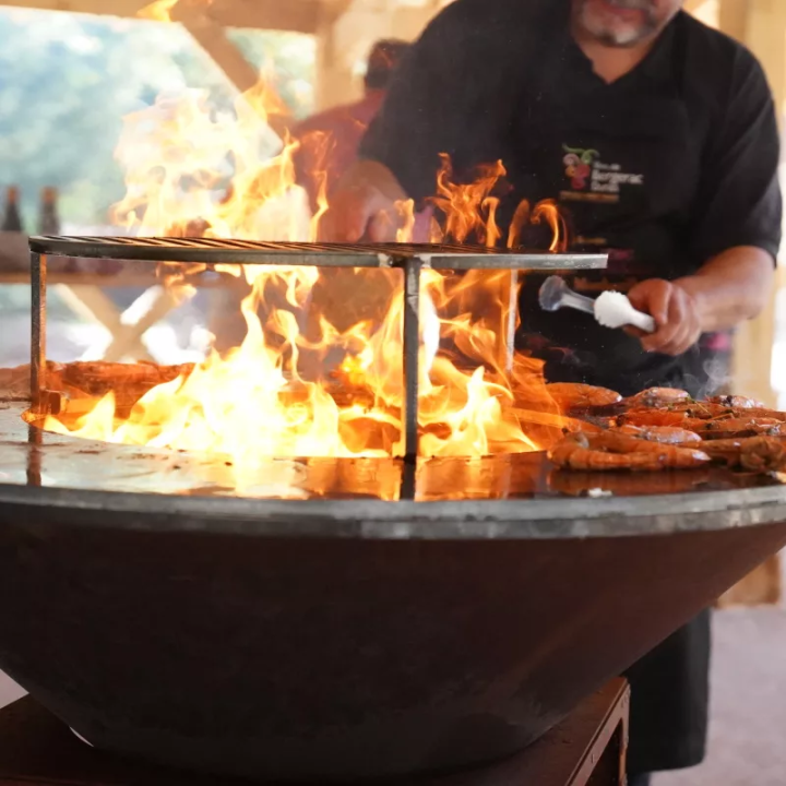 brasero corten 100 cm avec crevettes