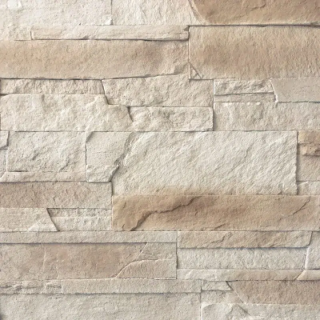 pierre de parement Portland ton naturel posé au mur