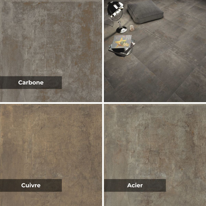 Carrelage effet métal