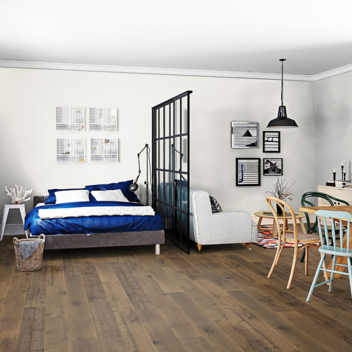 plancher bois vieilli contrecollé en chêne choix chalet