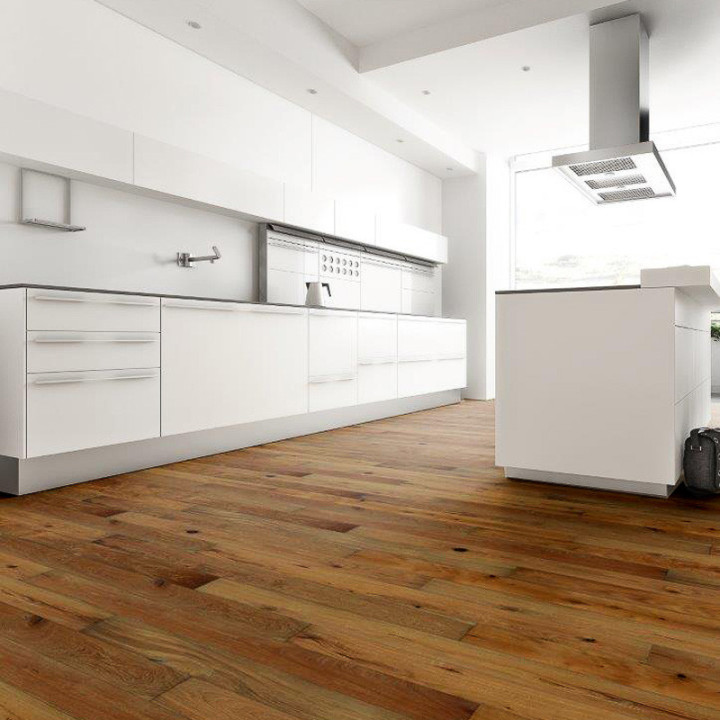 pose parquet contrecollé Chalet rendu ancien