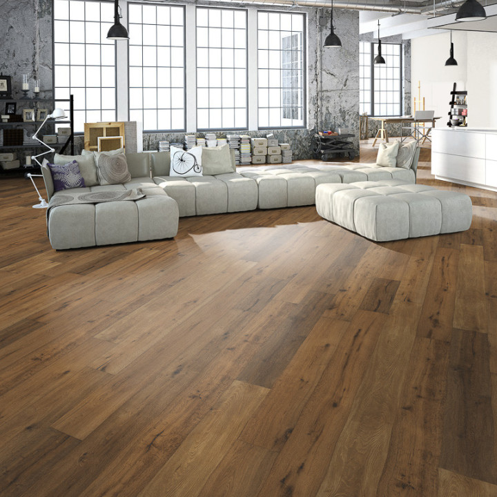 parquet chalet vue posé teinté vieilli