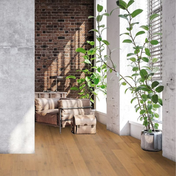 Parquet bambou horizontal massif Ambré