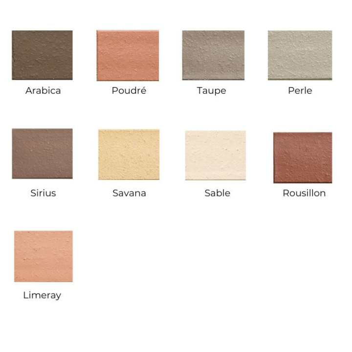 Plaquette d'angle en terre cuite naturelle lisse x 9 coloris