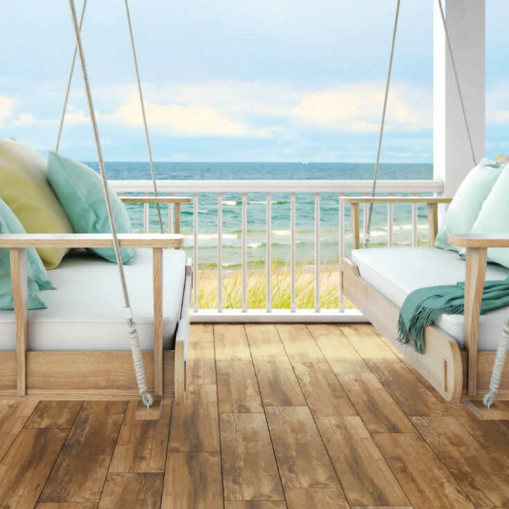 Carrelage extérieur effet parquet