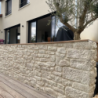 muret en pierre de parement causse sur une terrasse
