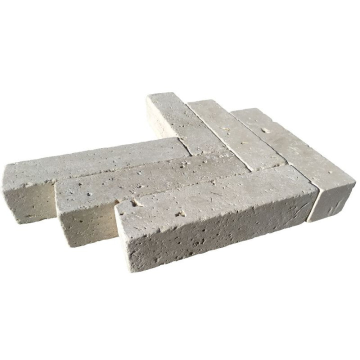 Pavé en travertin premier choix beige 20x5
